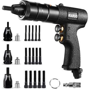 Pneumatic Rivet Nut Gun M6 M8 M10 Metric with Self-locking Head Gun,Industrial Grade Adjustable Speed Pull Rivnut Gun Model:LM07 Button Switch