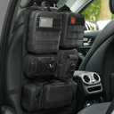 Universal Tactical Vehicle Seat Back Organizer Panel with 5 Detachable MOLLE Pouches - Medical, Phone, Storage Pouch, Suitable for Vehicles Such as Jeep, Truck, SUV, Ford, Chevrolet, etc (BLACK)
