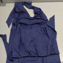 Ekaliy Womens Sexy Halter Deep V Neck Maxi Dress Sleeveless Backless Split Long Dress Size XS, Blue 