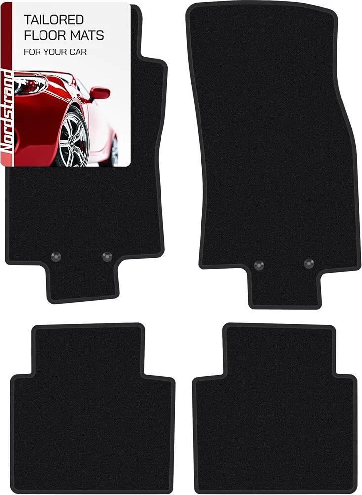 Floor Mats for Nissan Rogue - Tailored Fit for 2014 2015 2016 2017 2018 2019 2020 - Front & 2nd Row Set of 4 - Rubber Anti-Slip Back - 30oz Carpet Mat Heavy Duty - All Weather Car Liner Floormats
