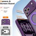 Compatible with iPhone 17 Pro Case with Magnetic Ring Stand [Compatible with Mag-Safe] [Military-Grade Protection] 17 Pro Phone Case 6.3",Dark Purple