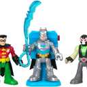 Fisher-Price Imaginext DC Super Friends Preschool Toys Batman Battle Multipack 9-Piece Figure Set with Light-Up Backpack for Ages 3+ Years