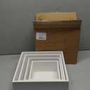 4 Pieces Wooden Cake Stands,Natural Wite Cupcake Stands for Display,12 inches Square Wooden crates,Wood Display risers for Wedding,Birthday Party,Christmas,etc. (Natural White)