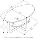 Furinno Oval Coffee Table, Walnut, 19.7"D x 35.4"W x 16.4"H