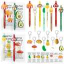 Landical 48 Sets Employee Appreciation Gifts Bulk,Back to School Gifts Positive Pens with Inspirational Keychain and Pun Cards Thank You Gift for Coworker Office Staff Team Student (Smart Snack)