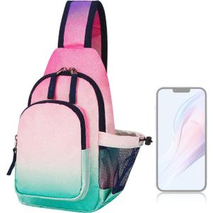 Choco Mocha Girls Sling Bags Kids Crossbody Bag for Girls Kids Sling Bags Ages 8-12 Girl Purse Christmas Purses Gifts (Glitter Colorful)