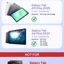 for Samsung Galaxy Tab A9+ 2023/A11+ 2025 11-inch Case with Keyboard, Mouse and Detachable Magnetic Keyboard, Multi-Angle Slim Folio Cover with S Pen Holder for A9/A11 Plus, Purple