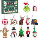 Christmas Ornaments Building Block Compatible for Lego with Strings for Christmas Tree 2025 New Sets,12 Xmas Hanging Decoration Toys Crafts for Kids 6-12 Festival Pendants Stocking stuffers Favor Kits