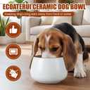 1 Pack 37 oz Ceramic Dog Bowl for Large Dogs with Long Ears No Spill Water & Food Pet Bowl Cocker Spaniel Beagle Bassett (Moon White)