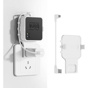 Blink Sync Module 2 Wall Mount with Short USB Cable, honecumi No-Drill Outlet Mount Bracket for Blink Sync Module 2, Compact Cable Management Holder, Space Saving Blink Accessories  White