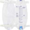 Easy-Tap Leg Bag Urinary Drainage Bag, 1000ml, Anti-Reflux Valve, Cloth Straps, Easy Flip Drain (Pack of 3)
