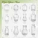 Der Rose Glass Bud Vases Set of 12, Small Bud Vases for Flowers, Rustic Wedding Centerpieces and Home Decor