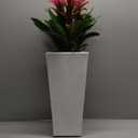 Nearly Natural Triple Bromeliad Artificial Plant in White Tower Planter (Purple)