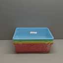 WUWEOT Pack of 5 Large Storage Bins, 15" x 11.5" Plastic Stackable Classroom Organizer, Multipurpose Toy Basket for Classroom, Nursery, Playrooms and Home Organization