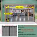 Magnetic Garage Door Screen 15x10ft for 1 2 Car, Heavy Duty Fiberglass Curtain, Hands free & Kids Pets friendly, Retractable Carport Garage Doors Patio Porch Screen Mesh (Black, for Door Size 15x10ft)