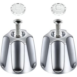 Enhon 2 Piece Shower Knob Replacement, Hot and Cold Faucet Knobs Compatible with Price Pfister Verve Tub Shower, Include 2 Faucet Handles and 2 Screws for Remodeling Trim Kit(Chrome)