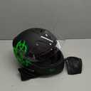 TRIANGLE Full Face Motorcycle Helmet Dual Visor Helmets for Adult Men and Women with Smoked Sunshield DOT Approved (Medium, Matte Green)