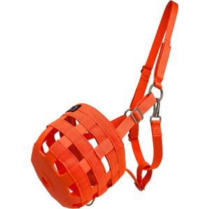 Horse Grazing Muzzle for Easy Breathe, Comfortable Muzzle Grazing for Horses with Adjustable Straps, Buckles, Suitable for Precaution of Laminitis, Orange Large
