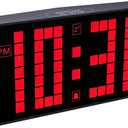 Digital Alarm Clock with Auto-Dimmable LED Pixel Display, Weekend Alarm Mode, Plug-in Power with Battery Backup, DST Adjustment, Perfect for Bedroom or Desk (Red Display)