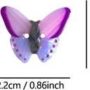 6 x Novelty Purple Butterfly Shaped Buttons for Crafts,Acetate Button for Clothes,Buttons for Sewing,Button Bulk,Pack of 6