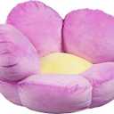 ECR4Kids SoftZone Flower Cozy Cushion, Floor Pillow, Bright Purple