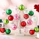 Syhood 36 Pcs St Patrick's Day Decorations Shamrock Tree Ornament Set Irish Good Luck Green 2.36 Inch Green Hanging Plastic Ball Tree Decorations for Home St Patrick's Day Anniversary Party Decor