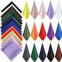 SATINIOR 15 Pieces Women Square Neck Scarf Mixed Solid Colored Neckerchief Head Wraps Scarf Bandana (['Blue', 'Army Green', 'Purple', 'Navy Blue', 'Yellow', 'Green', 'Pink', 'Coffee Color', 'Light Purple', 'Camel', 'Black', 'Red', 'Dark Gray', 'Orange', 'White'])