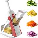 SupMaKin Safe Mandoline Slicer for Kitchen, Vegetable Food Potato Chip Slicer Maual Adjustable Thickness, Chopping Artifact Fast Veggie Salad Chopper Cook Meal Prep (Red)