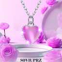 Forever Red Roses in A Box Preserved Rose with Rainbow Necklace Heart Box to My Love Birthday Gift for Women Mom Wife Girlfriend