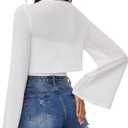 YYA Women's Lightweight Ribbed Cardigan Tie-Front Beach Cover Up with Long Sleeves for Summer Outfits White XXL (XXL)