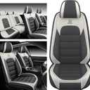 Car Seat Covers Fit for Toyota Corolla Cross 2022-2025, Waterproof PU Leather Car Seat Protector Full Set, Auto Seat Covers for Car(Gray&White,Full Set)