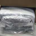 Bedsure Full Comforter Set 7 Pieces, Grey Striped Bedding Set for All Seasons, Reversible, Cationic Dyeing Bed in a Bag with Comforter, Sheets, Pillowcases & Shams