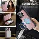 Wallet Case for iPhone 14 Pro Compatible with Magsafe, 2-in-1 PU Leather Flip RFID Blocking Card Holder Stand Shockproof Magnetic Detachable Cover for iPhone 14 Pro Case 6.1", Pink