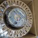 Rattan Ceiling Light, 1 Light Bohemian Modern Woven Flush Mount Ceiling Light, Boho Light Fixture for Bedroom Living Room Dining Room, Gold Finish