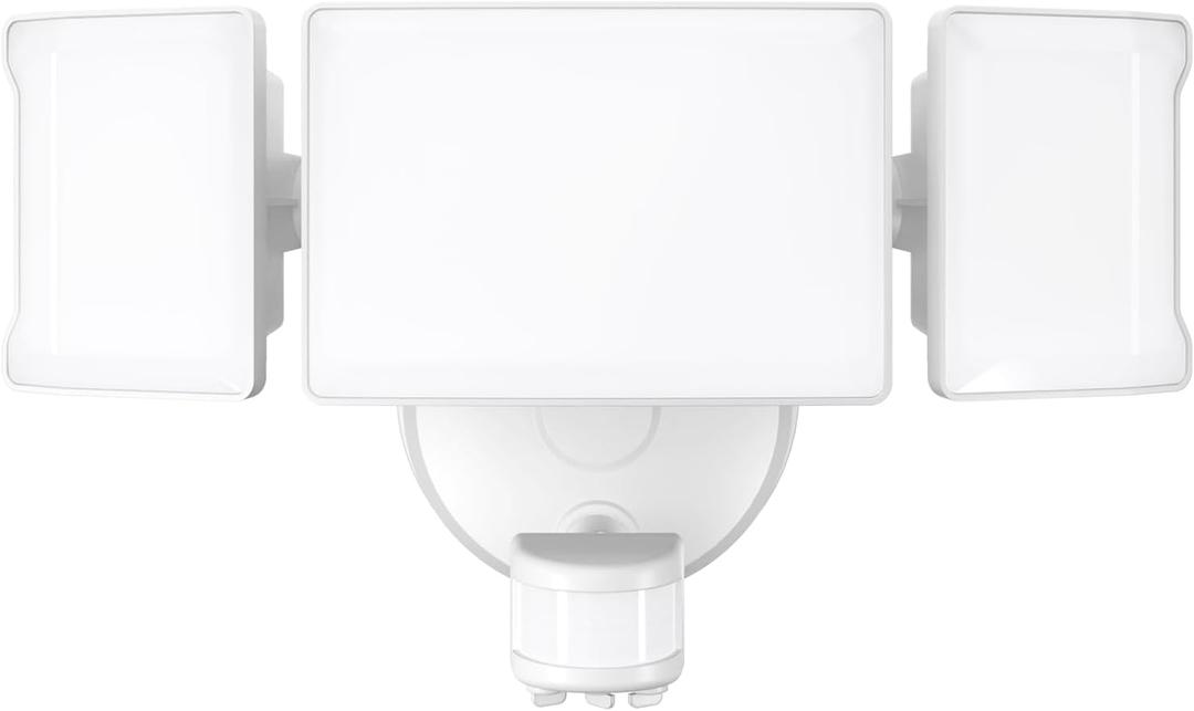 Olafus 65W Motion Sensor Outdoor Lights, 6000LM Flood Lights Outdoor Motion Sensor, 6500K Daylight IP65 Waterproof Motion Detector Lights for Outside, Garage, Porch, Yard, White