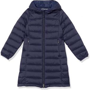 Amazon Essentials Girls and Toddlers' Long Lightweight Hooded Puffer Jacket.4T
