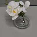 White Orchids Artificial Flowers Faux Orchids Arrangement in Clear Glass Vases Set of 3 Real Touch Phalaenopsis Orchid Flowers Small Fake Orchid Centerpiece for Dining Room Table