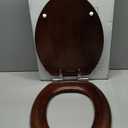 Angel Shield Elongated Wood Toilet Seat with Quiet Close,Easy Clean,Quick-Release Hinges(Elongated,Dark Walnut) (Elongated-18.5")