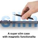 Aramid Fiber for iPhone 16 Pro Case,Compatible with Magnet,Slim & Light Case for iPhone 16 Pro, Touch Feeling, Black/Grey(Twill)