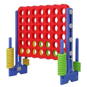 Giant 4 Connect in a Row Game, Height Adjustable Jumbo Yard Games for Kids and Adults Outdoor Play, Backyard Large Four Connect Floor Games, Patent Authorized (Blue/Red)