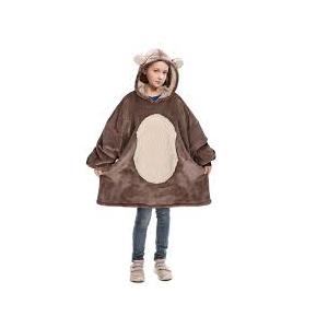 ROC Party Wearable Blanket Hoodie with Animal Hood – Warm Flannel Sherpa Sweatshirt Blanket for Adults, Kids 8-12 Years