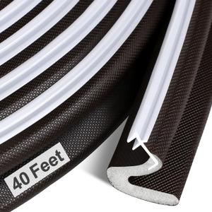 40 Feet Door Weather Stripping, Kerf Weather Stripping for Doors with Groove, Kerf Door Seal for Large Gap and Easy Installation(40, Brown)