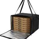 1 Pack Insulated Pizza Delivery Bag, 20" x 20" x 14" Insulated Food Delivery Bag for Doordash/Grubhub, Pizzas Pack, Pizza Hot Warmer Carrier, Food Warmers for Parties Insulation (Black)