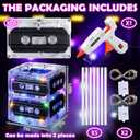 Relaxweex 2 Sets 80s 90s Glowing Novelty Cassette Tape Bucket Centerpiece 80s Party Supplies 90s Theme Birthday Party Supplies Light Cassette Tape Table Decor for Music Retro Hip Hop 1980 1990 Event