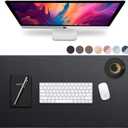 Vine Creations Leather Desk Mat 32" x 17", Desk Protector Mat, PU Leather Desk Pad, Large Mouse Pad, Desk Blotter, Desk Pads on Top of Desks, Desk Matt for Desktop, Home Office Desk Mat (Black)