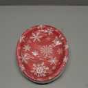 30 Count Christmas Oval Disposable Paper Plates Large Snowflake Paper Plates for Xmas Wedding Birthday Candy Christmas Party Supplies