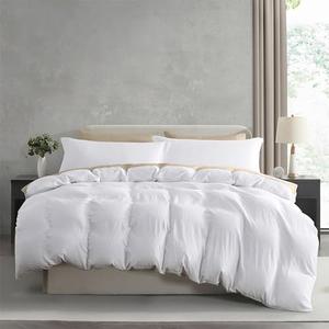 Nestl White Duvet Cover Queen Size - Soft Prewashed Queen Duvet Cover, 1 Piece, with Zipper Closure, 1 Duvet Cover 90x90 inches