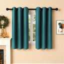 Room Darkening Curtains 45 Inch Length for Bedroom Living Room, Insulated Thermal Grommet Curtain Drapes, Blackout(60-90%,Not 100%) Window Treatment Decor, 2 Panels, 35x45, Sapphire