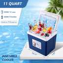 11Qt Insulated Portable Cooler Leak-Proof Ice Chest Lunch Box Hard Coolers with Extra Ice Pack for BBQ, Camping, Picnic