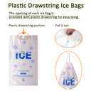 200 PACK 5 lb. Plastic Drawstring Ice Bags 9 x 17 Inch Heavy-Duty | Ice Bags with Plastic Draw String (2mil Thickness)